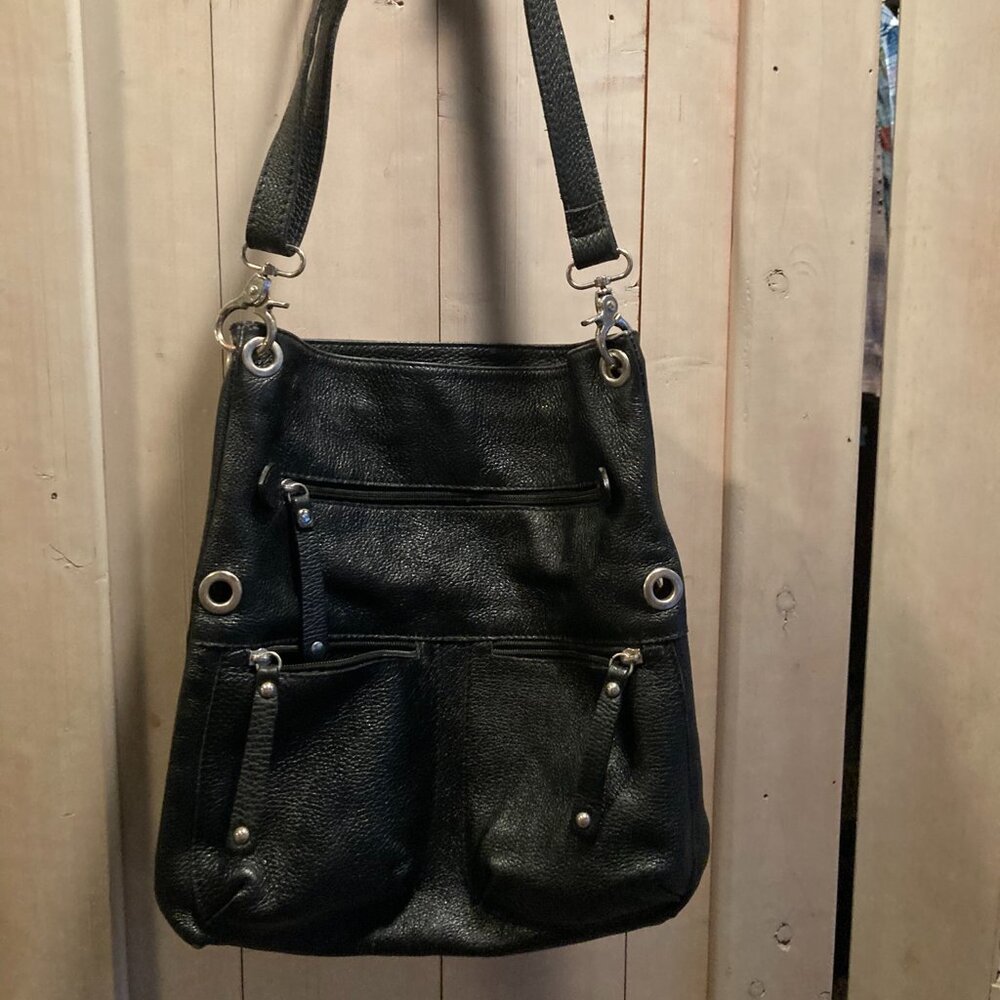Italian soft leather black bag/tote